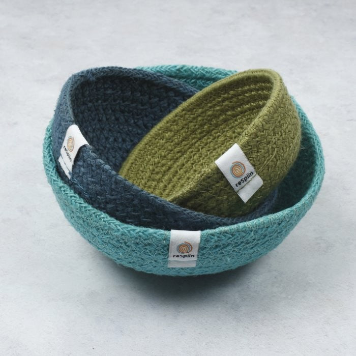 Mini jute bowls - Ocean - Eco Baby Box