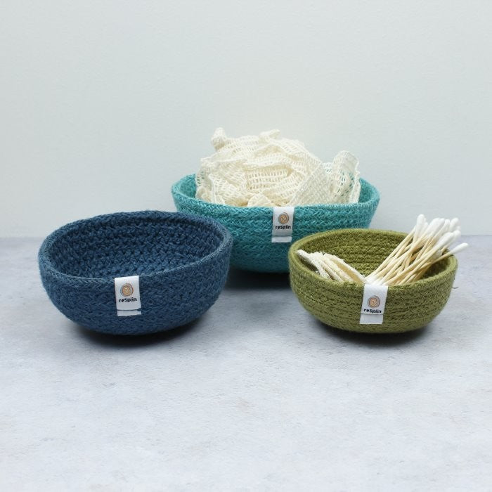 Mini jute bowls - Ocean - Eco Baby Box