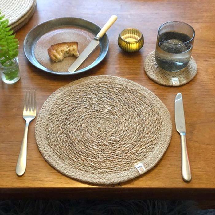 Seagrass & jute table mat natural / natural