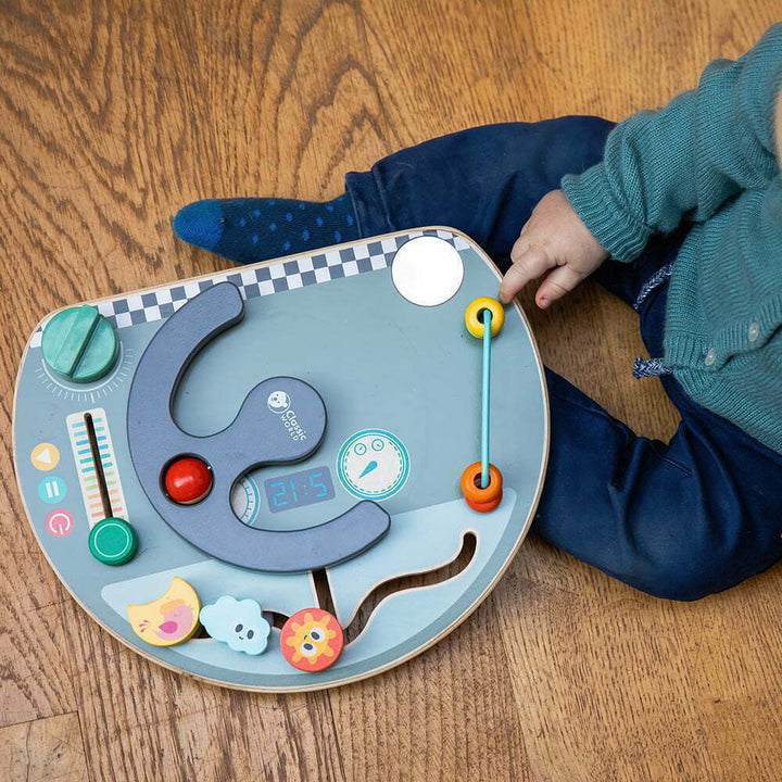 Children's wooden busy board - travel by classic world.