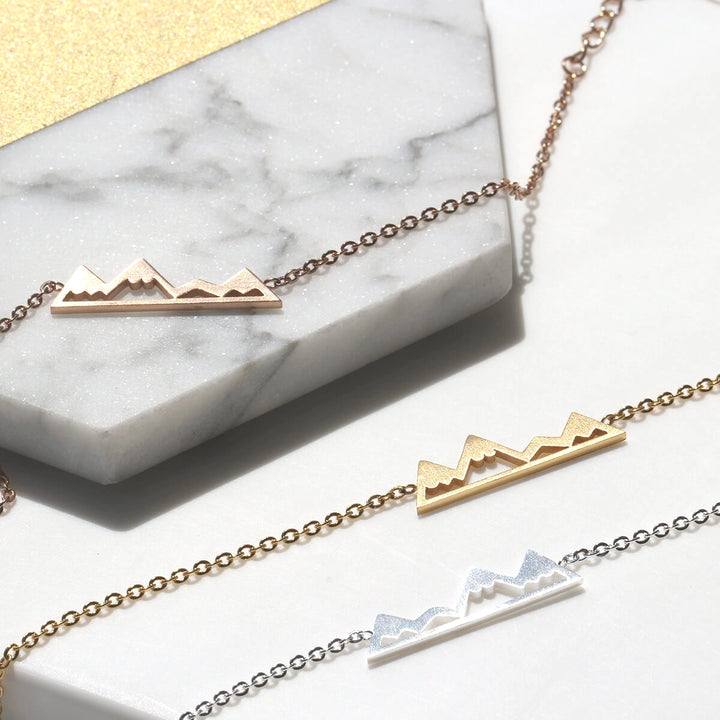 Minimalist Mountain Bracelet - Silver, Gold or rose Gold
