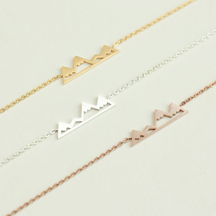 Minimalist Mountain Bracelet - Silver, Gold or rose Gold