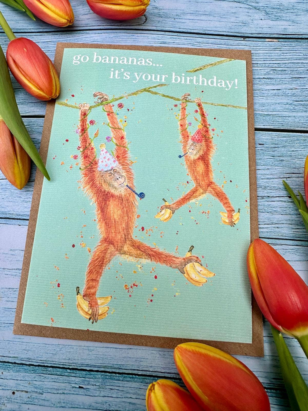 Go Bananas Orangutan Birthday card