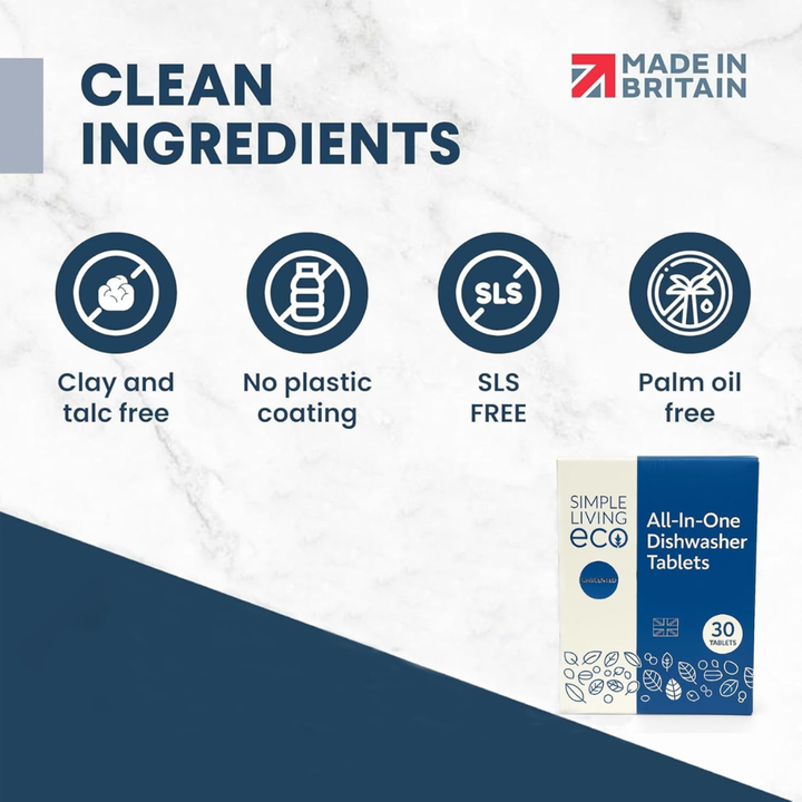 All-In-One Dishwasher Tablets - Plastic-Free 30 Pack