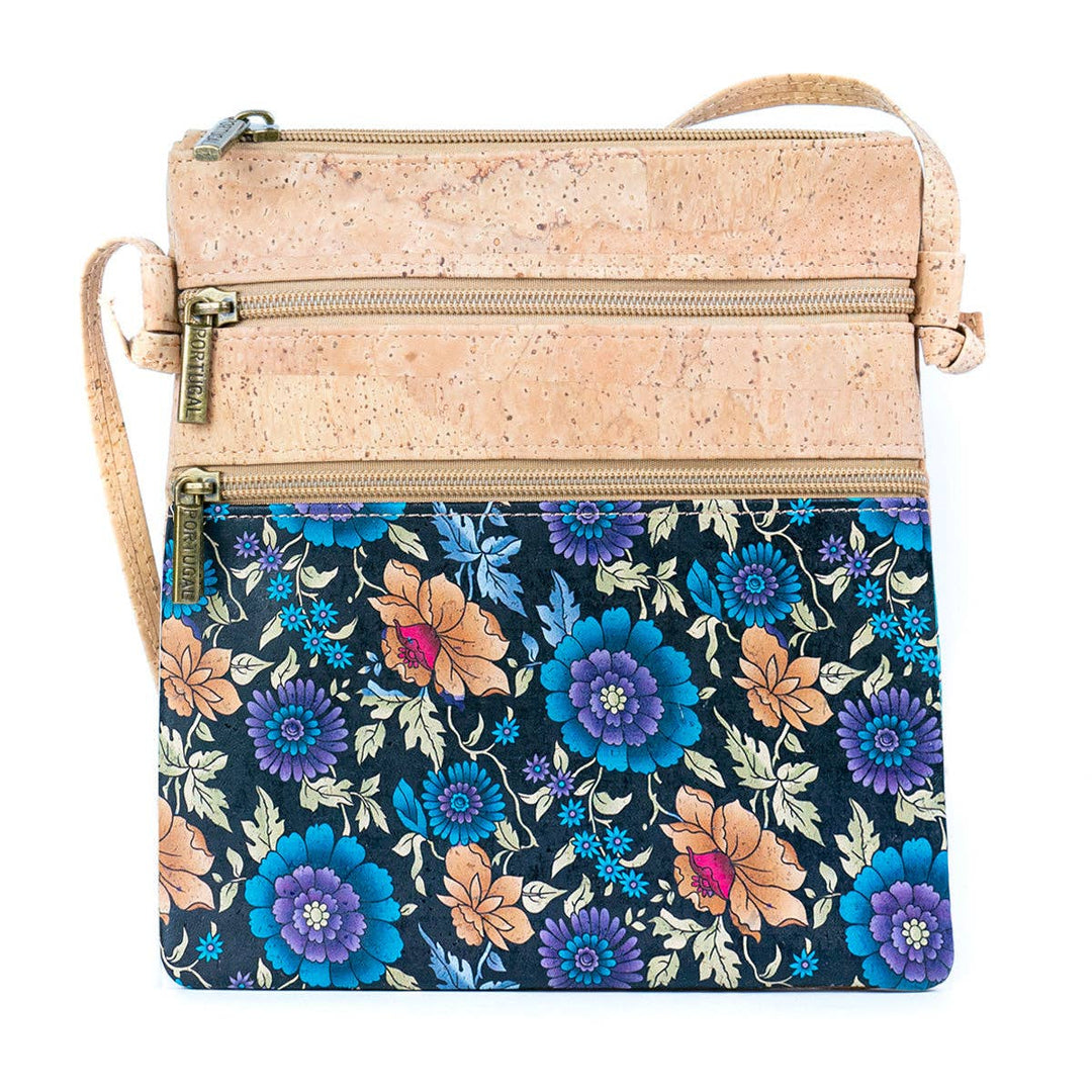 Women's Cork Flower print Crossbody Bag