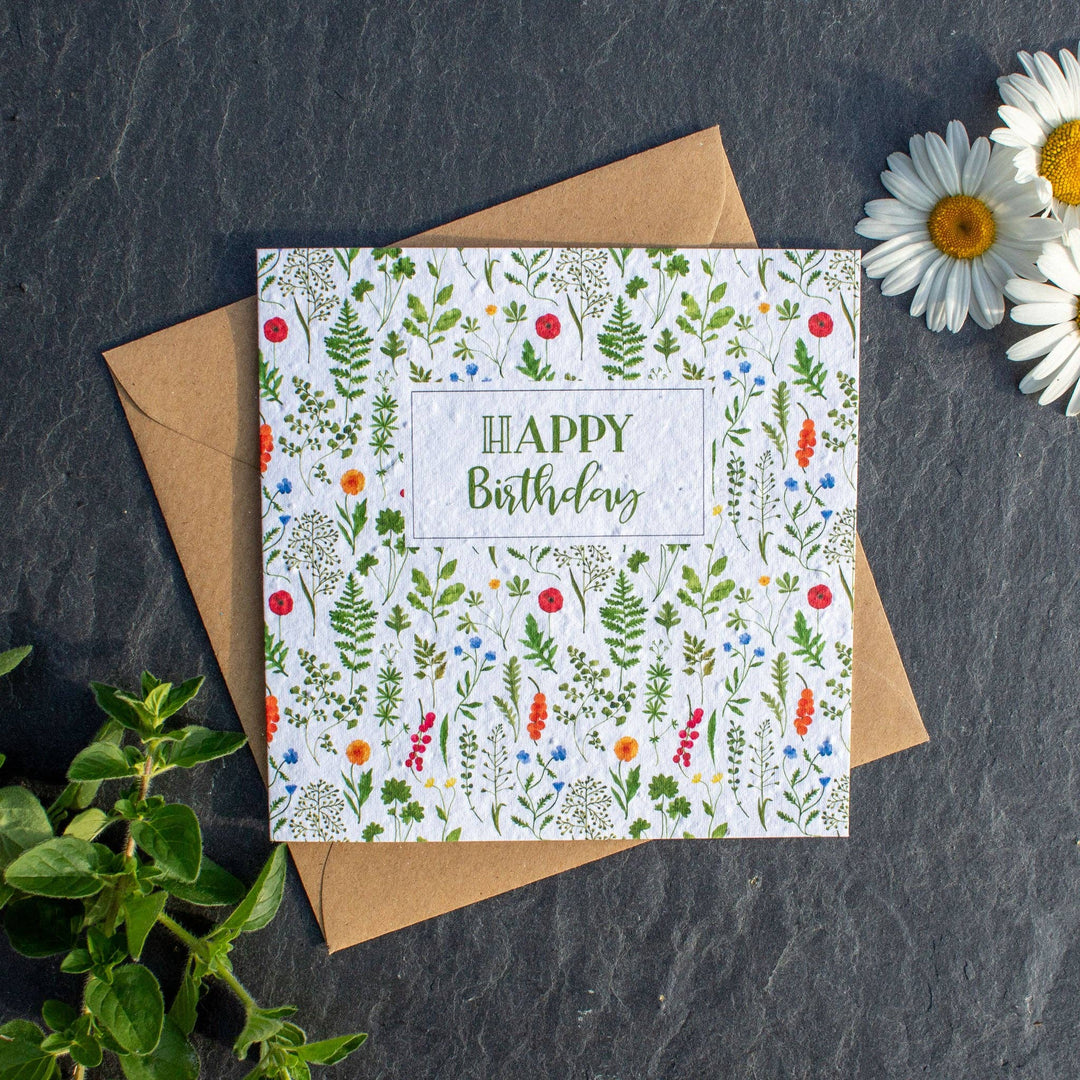 Plantable Birthday Day Card - Little Flowers