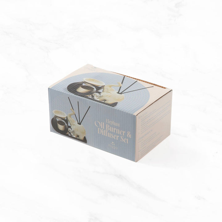 Elephant Aroma Diffuser and Incense Holder Set