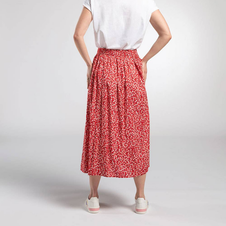Midi Skirt in Red Mix