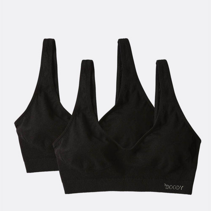 Boody Organic Bamboo Shaper Bra 2-Pack: / Black