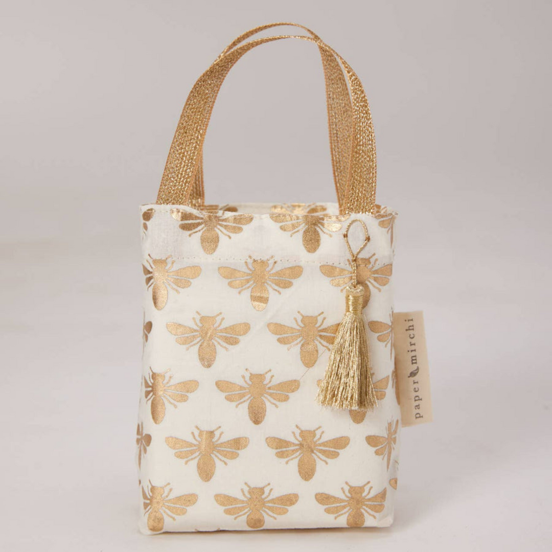 Reusable Fabric Gift Bags Tote Style - Vanilla Bees