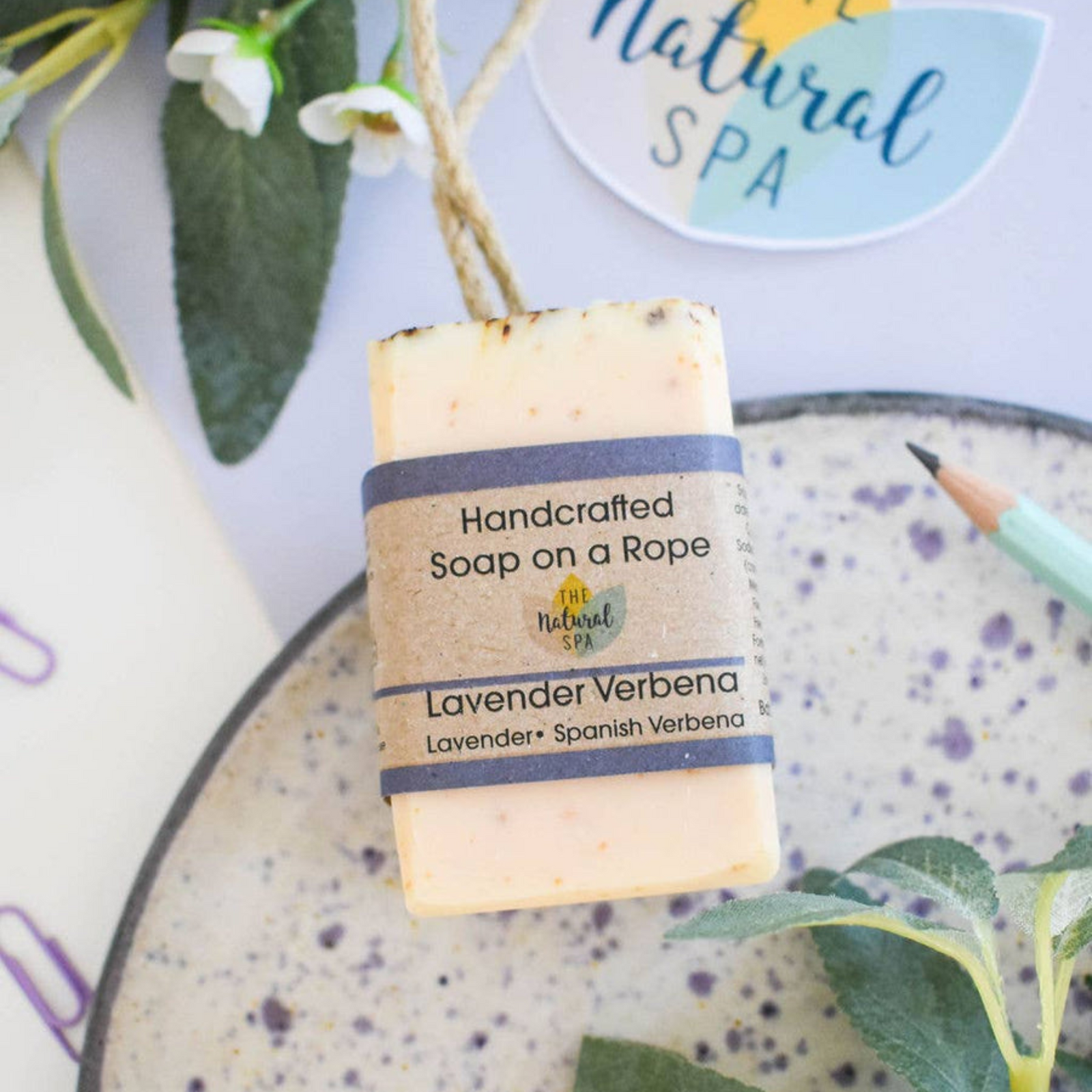 Lavender Verbena Soap On A Rope 100g - Vegan Stocking Filler - Eco Baby Box