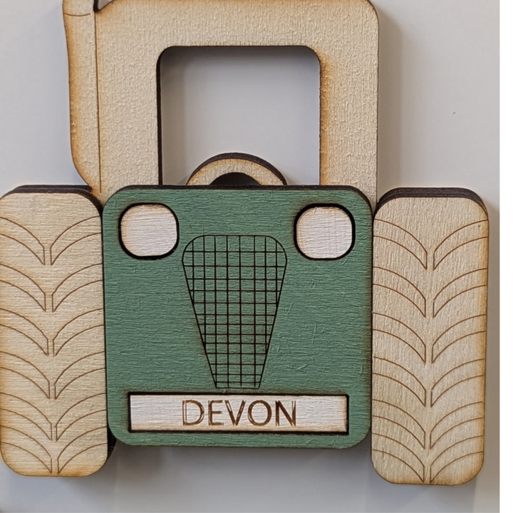 Tractor Devon Engraved Magnet