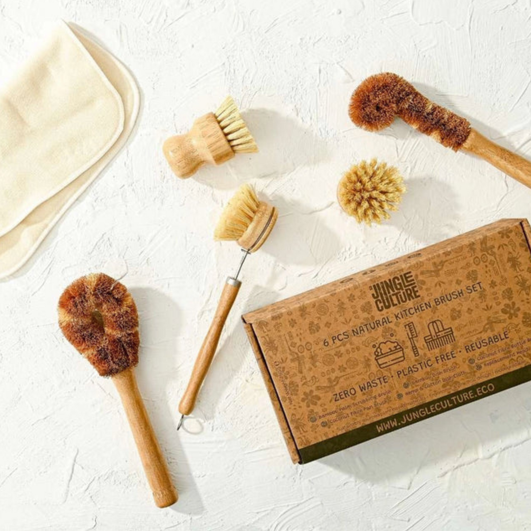 Bamboo Dish Brush Set | Eco-friendly Washing Up Brushes