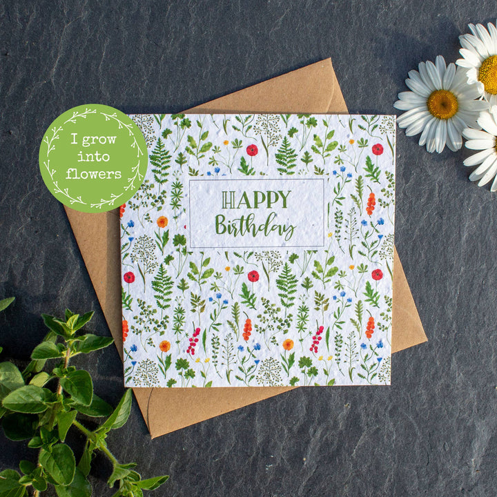 Plantable Birthday Day Card - Little Flowers