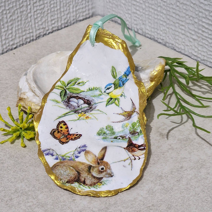 Spring Easter Ornament Oyster Shell Trinket Dish Gift
