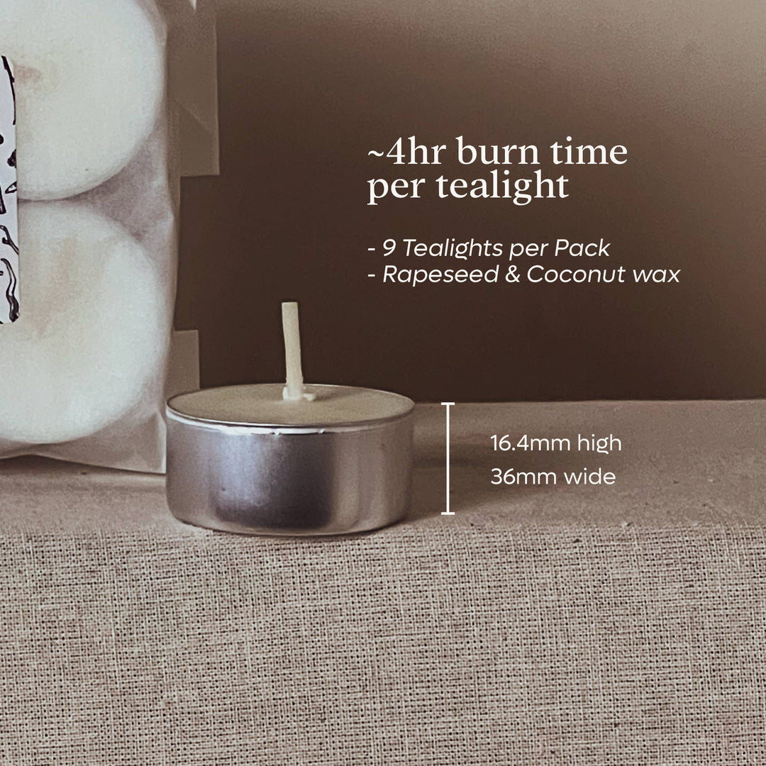 9 4hr Nag Champa Tea Lights, Rapeseed & Coconut  wax