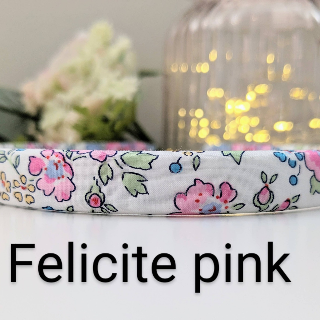 Fabric skinny headband: Felicite Pink / 1.5cm width