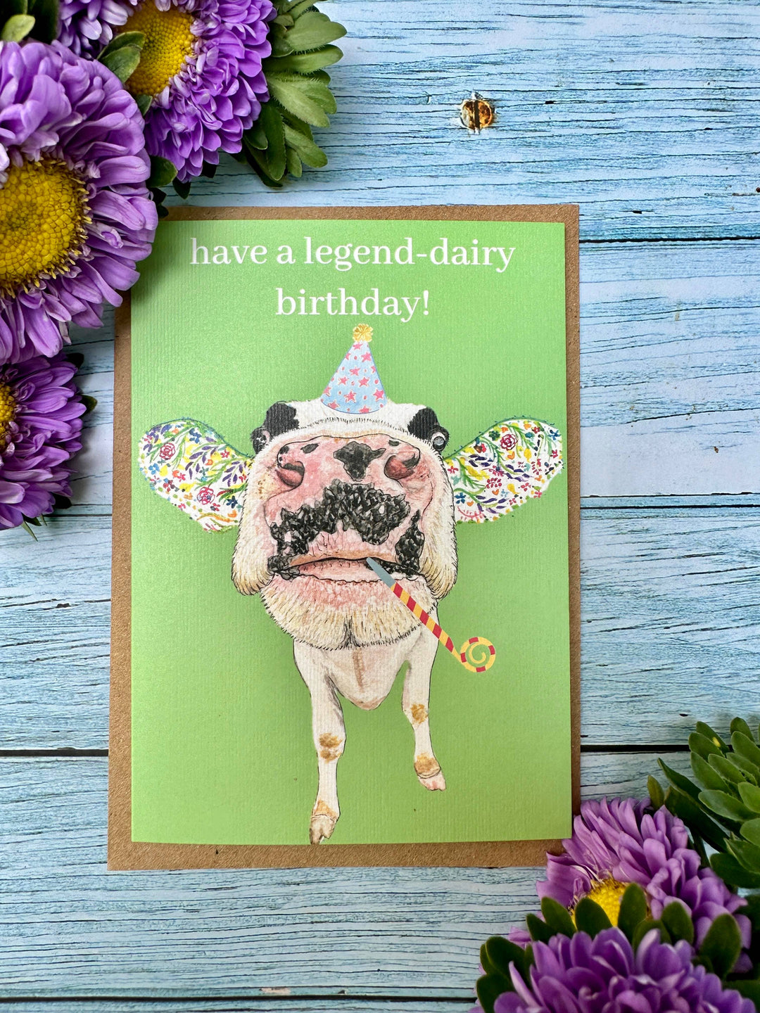 Funny Dairy Cow Birthday card