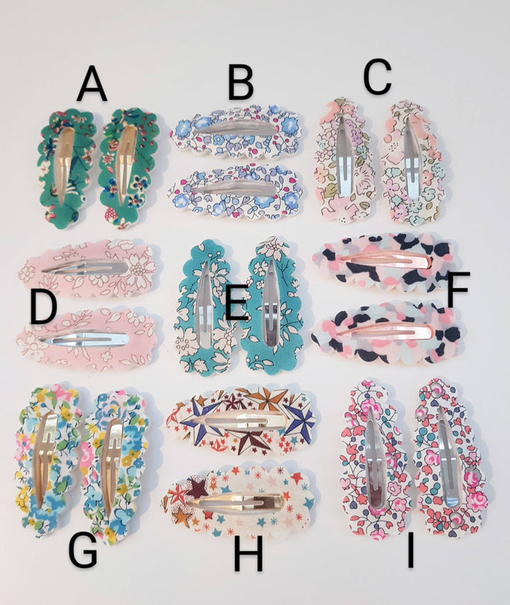 Liberty of London fabric hair clips: D- Capel pink