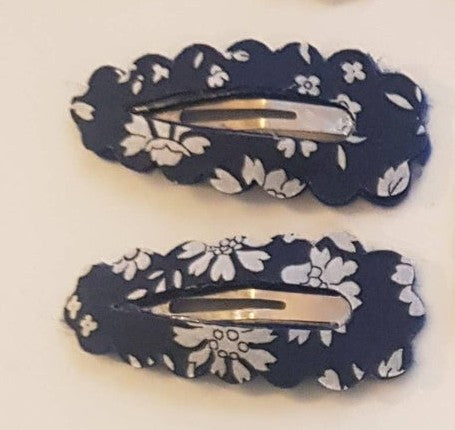 Liberty of London fabric hair clips: Navy capel