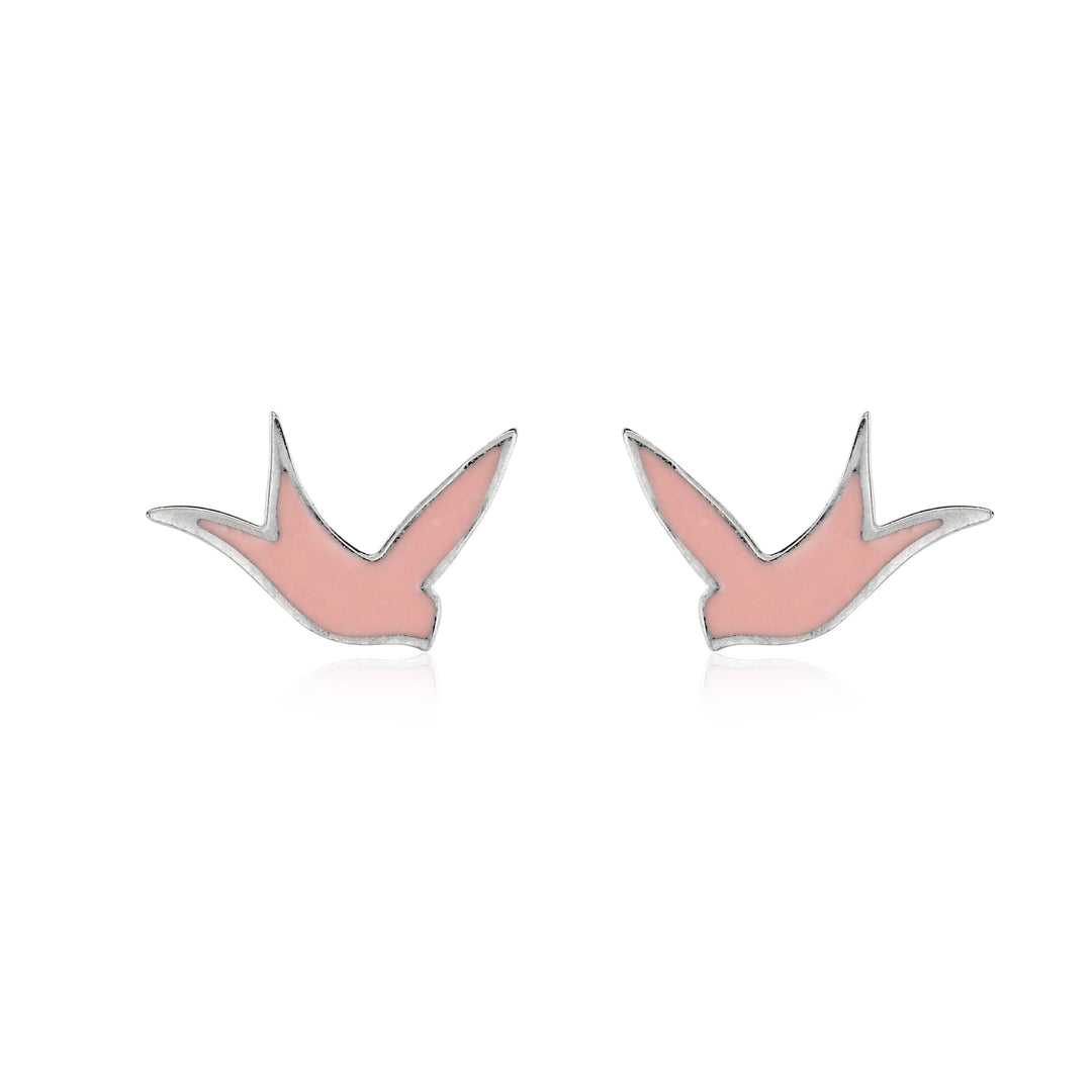 Pink Bird Studs