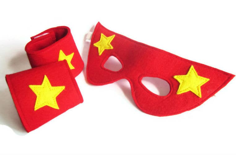 Superhero Mask and Cuffs Set - Red