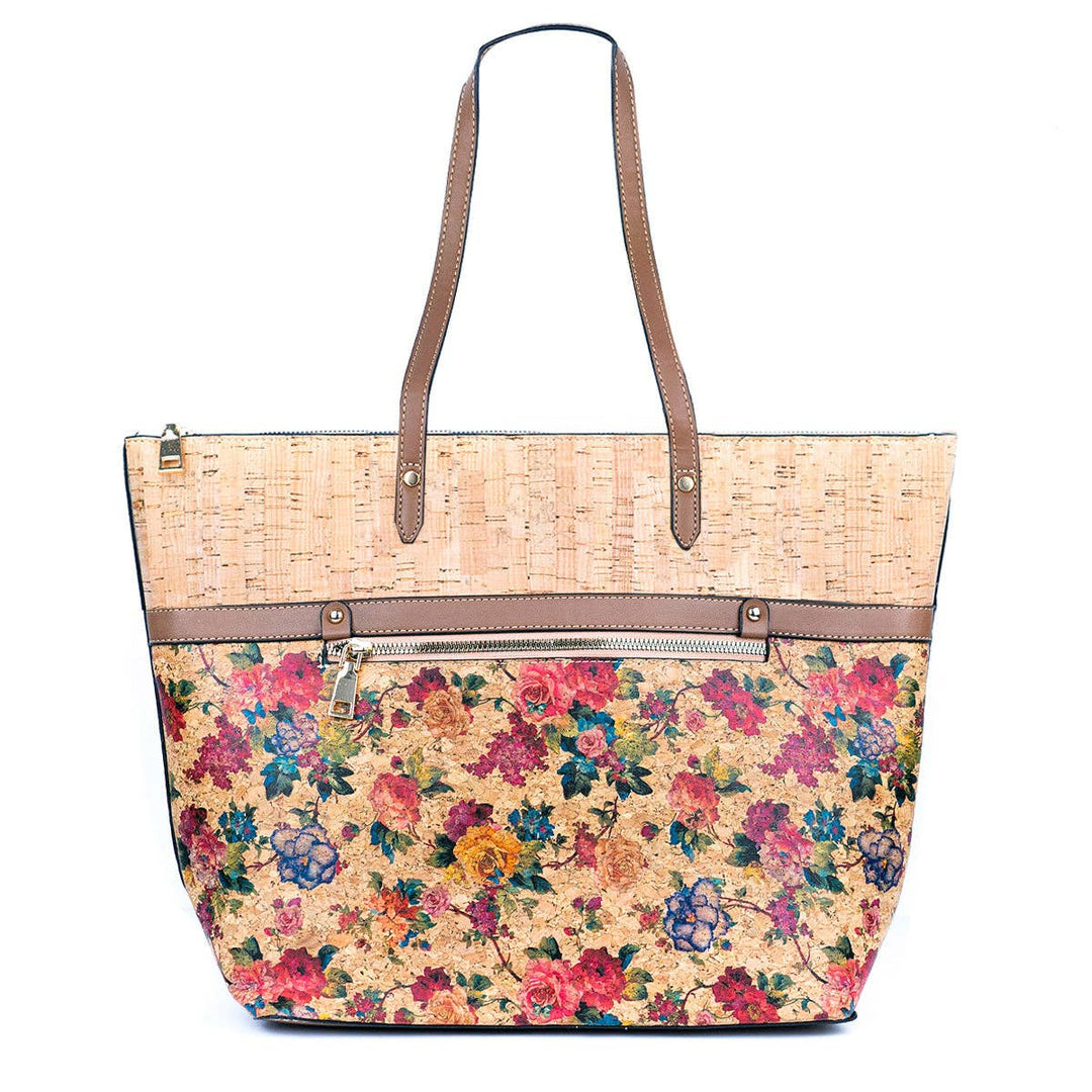 Natural Chic Floral Shopper tote