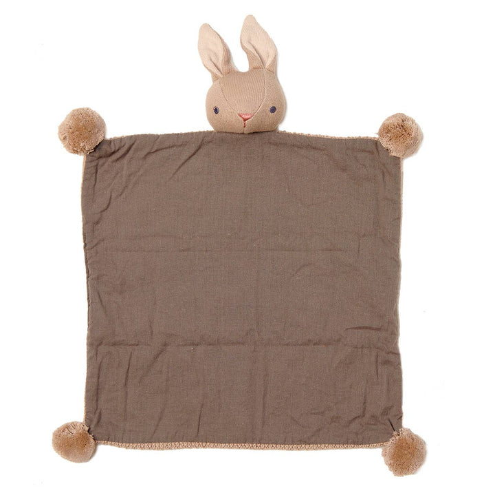 Organic baby comforter bunny in taupe