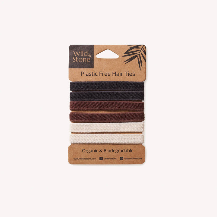 Hair Ties - Plastic Free - 6 Pack (Natural)