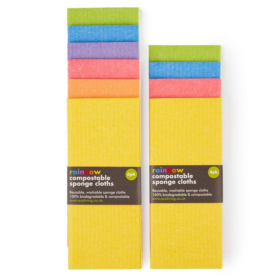 Compostable Sponge Cleaning Cloths - Rainbow: 6 Pack