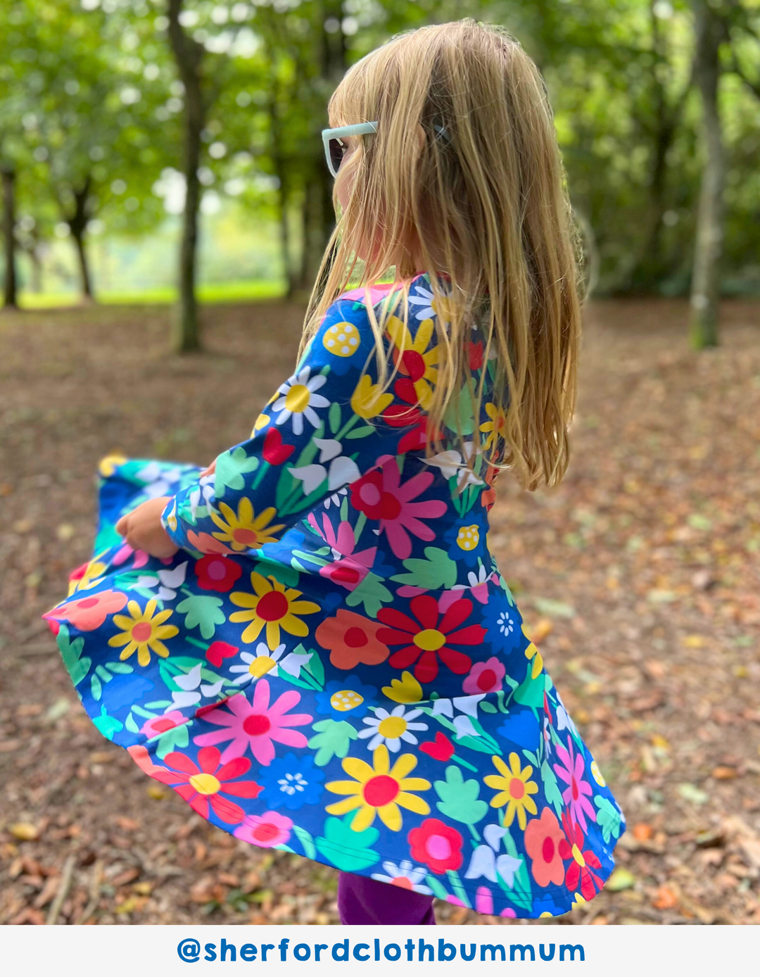 Organic Bold Floral Print Skater Dress