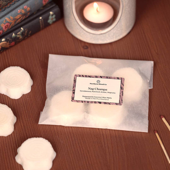 4 Nag Champa Wax Melts, Rapeseed & Coconut wax