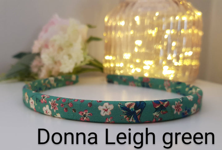 Liberty of London fabric skinny headband: Donna Leigh Green