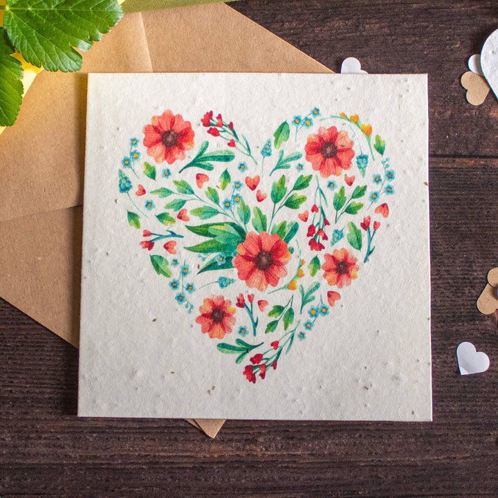 Plantable Greetings Card - Flower Heart