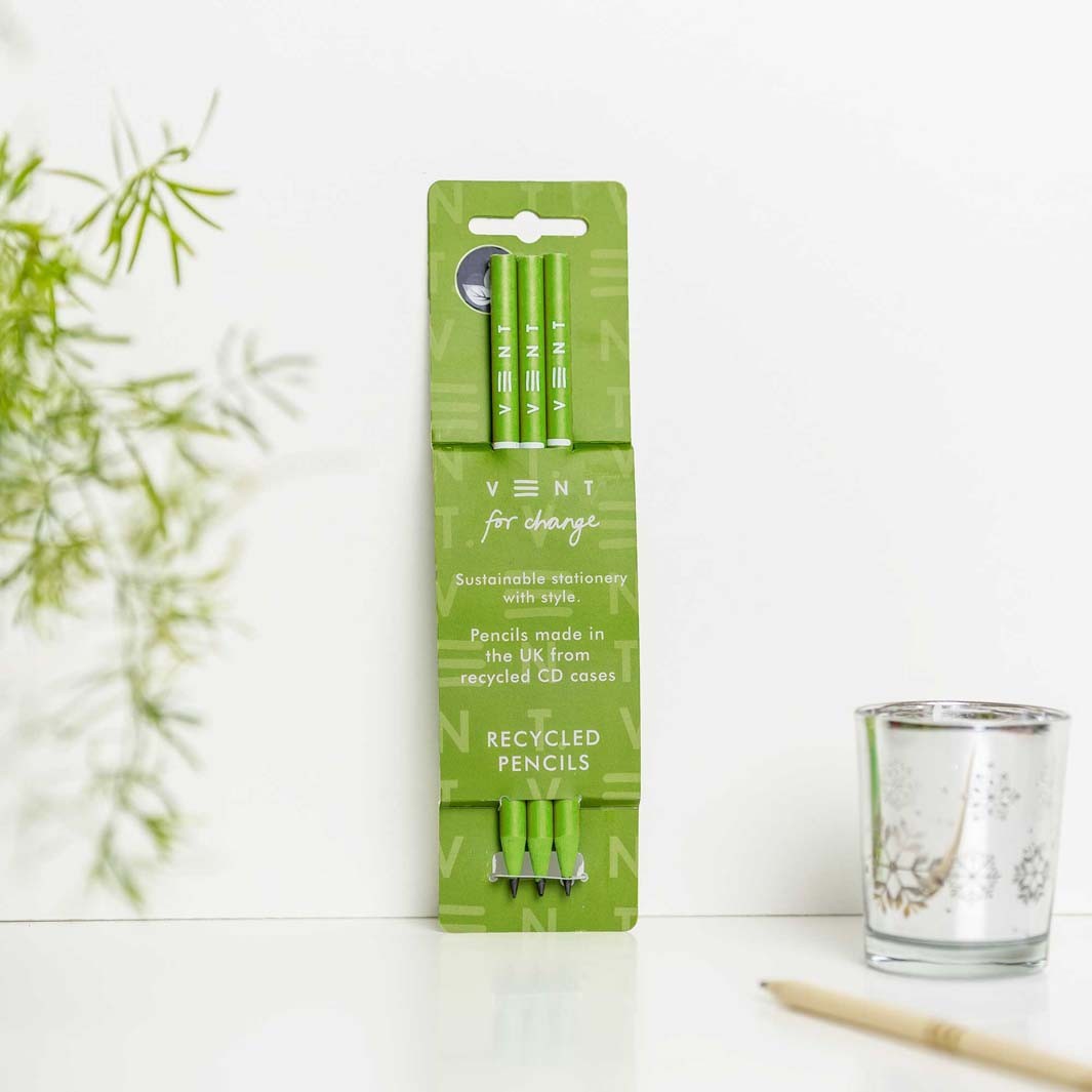 3 Pack Of Recycled CD Case Pencils