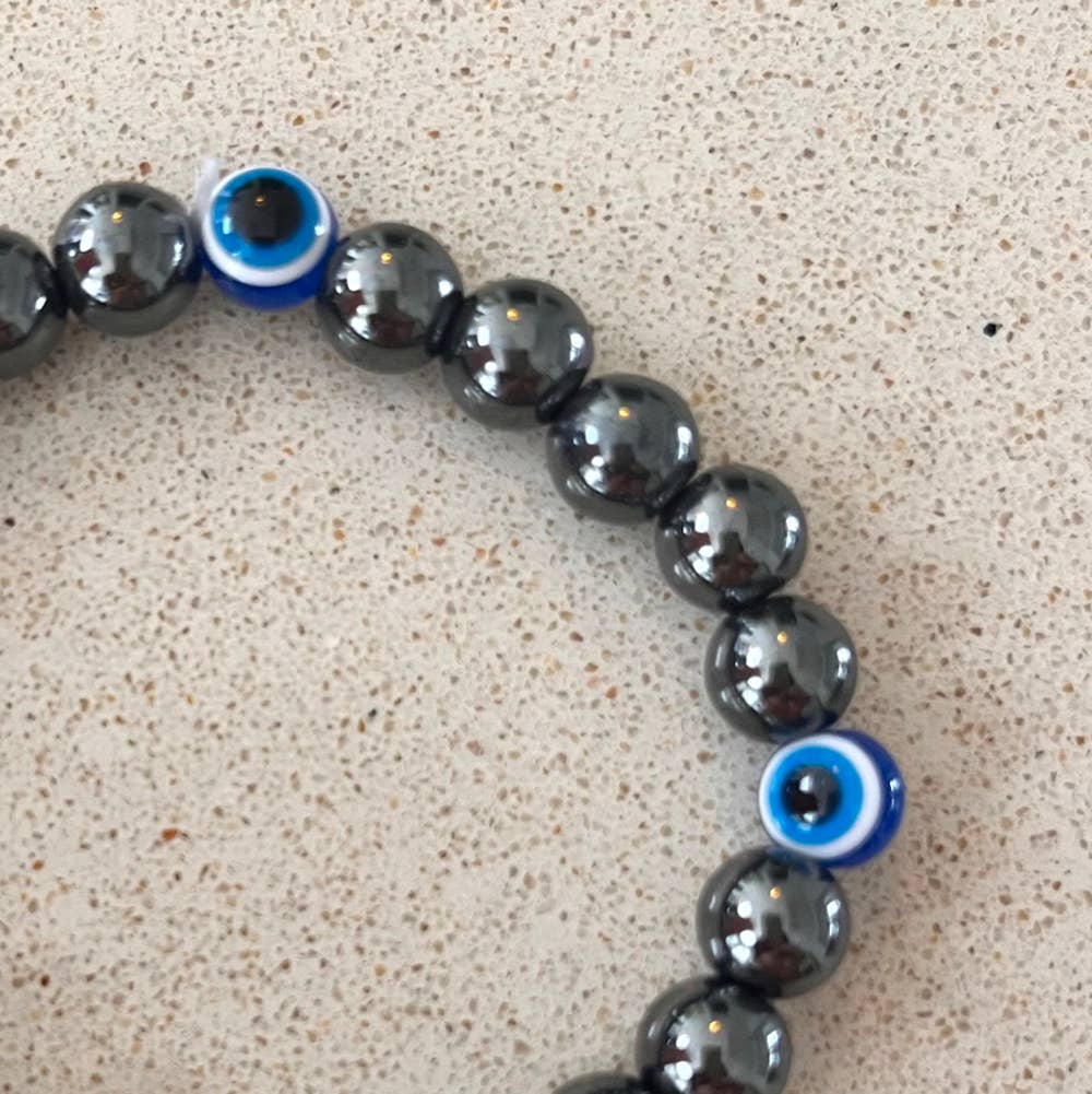 Evil Eye Bracelet, Hematite