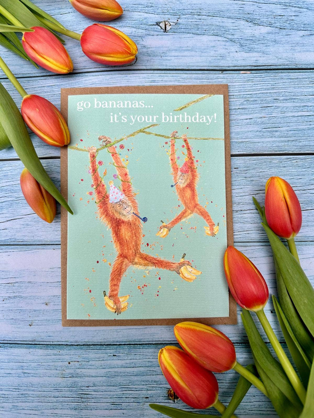 Go Bananas Orangutan Birthday card