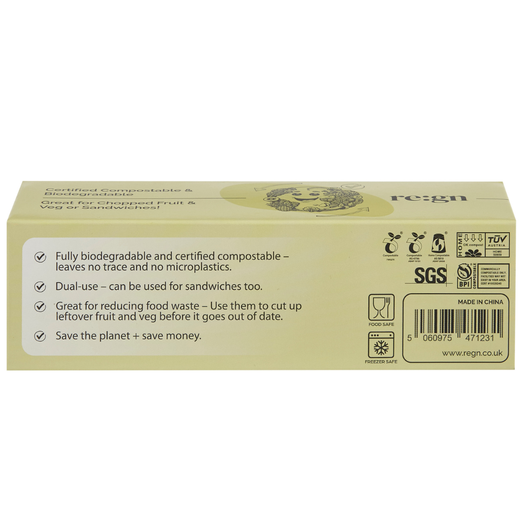 Compostable & Biodegradable 4L Food and Freezer Bags – 25 Bags per Roll