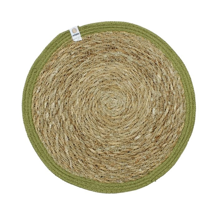 Seagrass and Jute Tablemat – Natural/Green