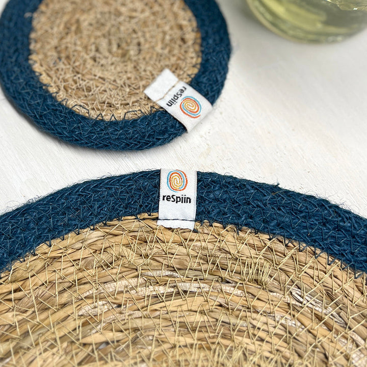 Seagrass &amp; Jute Tablemat - Natural/Denim