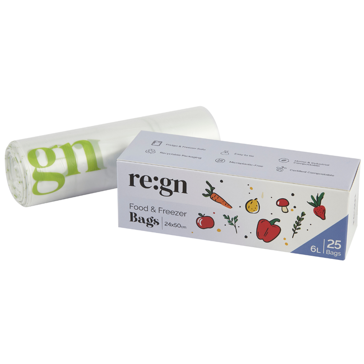 Compostable 6L Food and Freezer Bags – 25 Bags per Roll
