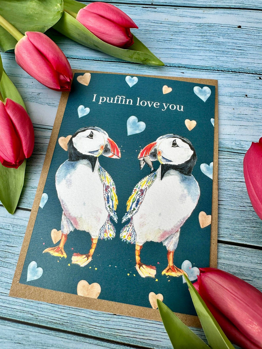 I Puffin Love You card