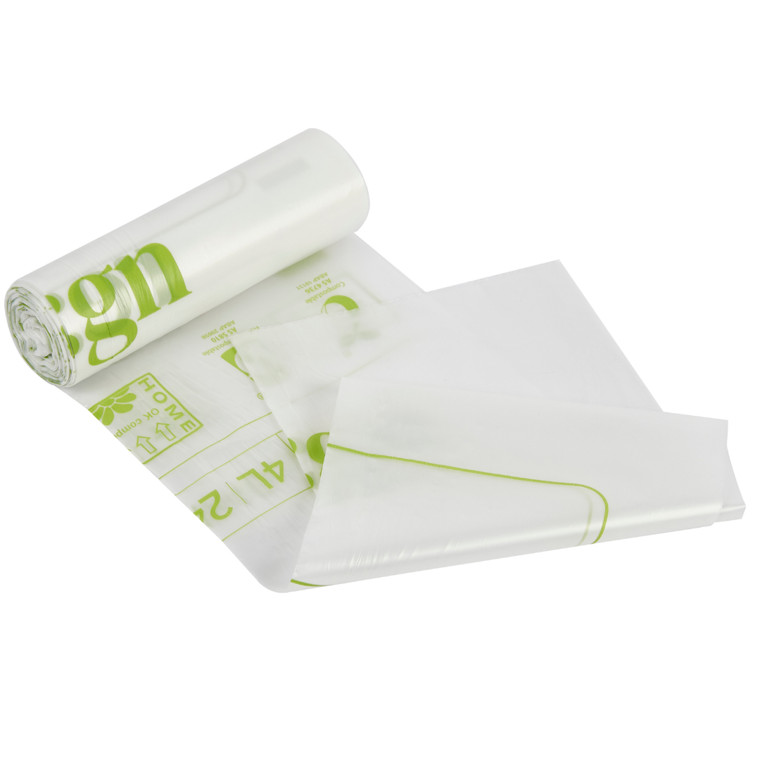 6L Compostable Food and Freezer Bags 25 Bags with a blank box for writing contents on.