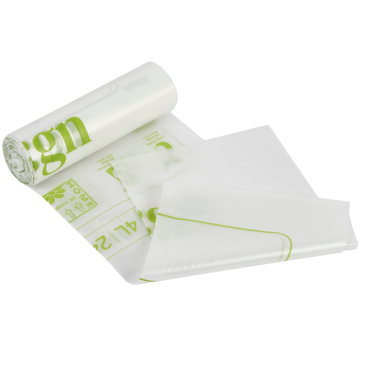 6L Compostable Food and Freezer Bags 25 Bags with a blank box for writing contents on.