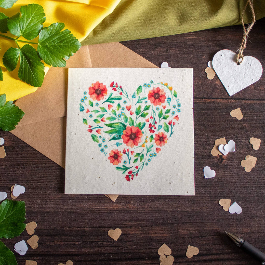 Plantable Greetings Card - Flower Heart