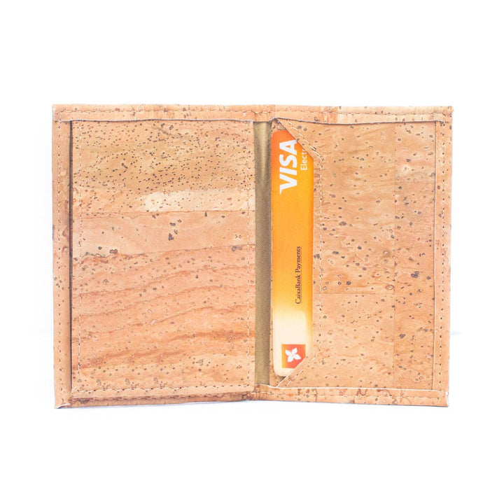 Men's RFID-Blocking Cork Card Wallet: Natural