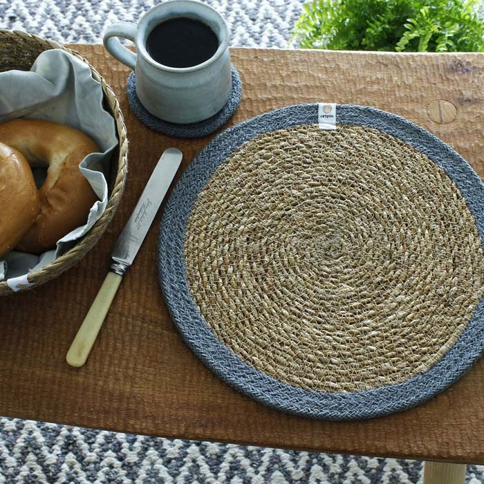 Seagrass and Jute Tablemat – Natural/Grey