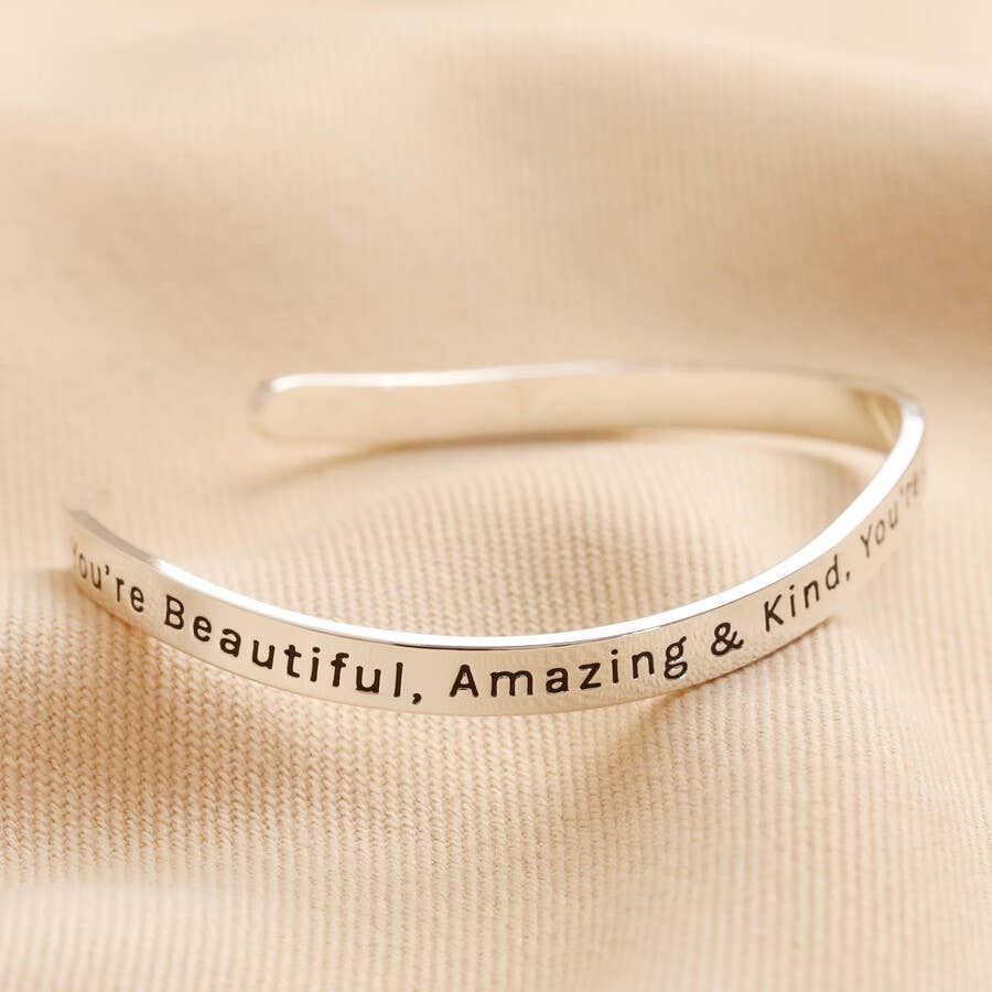 Adjustable Organic Meaningful Bangle Beautiful Silver