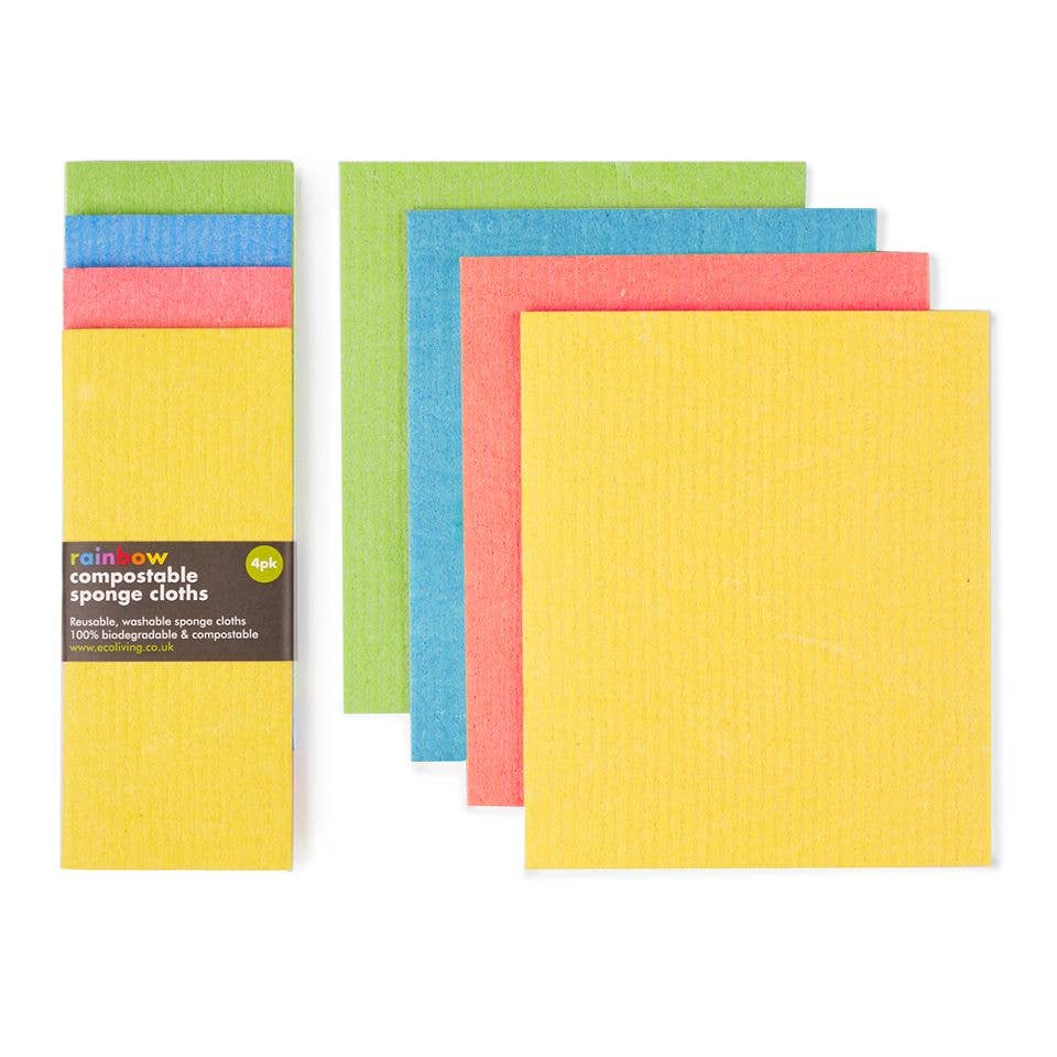 Compostable Sponge Cleaning Cloths - Rainbow: 6 Pack