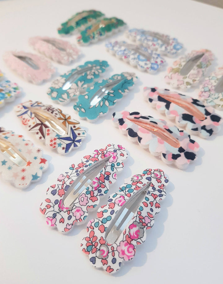 Liberty of London fabric hair clips: D- Capel pink